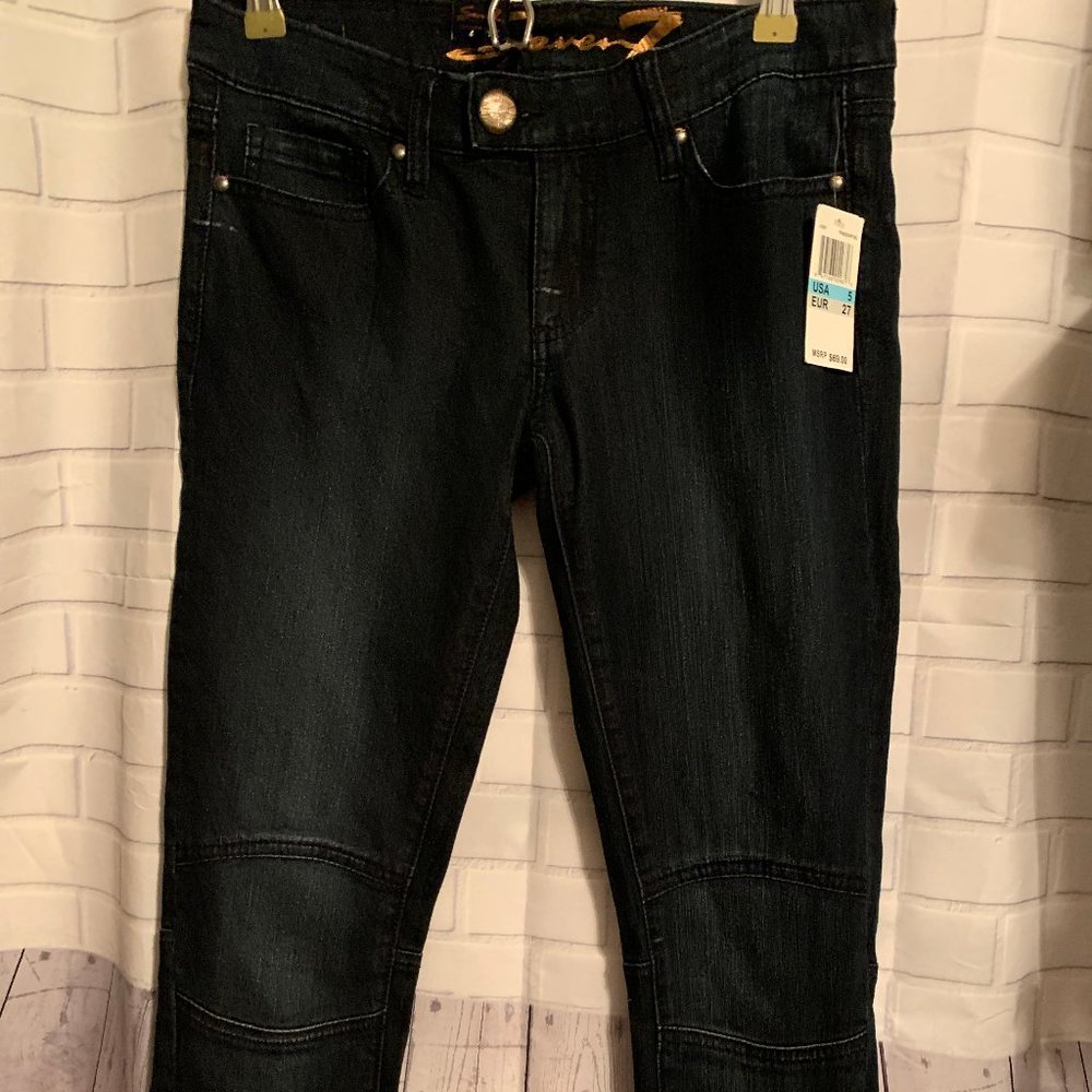 New Seven 7 skinny dark wash jeans